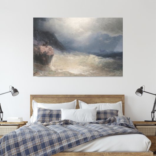 Ivan Konstantinovich Aivazovsky - The Survivor Canvas Afdruk (Insitu (Slaapkamer))