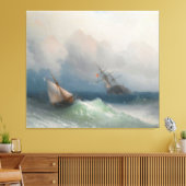 Ivan Konstantinovich Aivazovsky - Twee schepen op Canvas Afdruk (Insitu (Woonkamer))