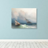 Ivan Konstantinovich Aivazovsky - Twee schepen op  Canvas Afdruk (Insitu (Houten vloer))