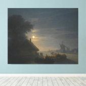 Ivan Konstantinovich Aivazovsky - Twee schepen op Canvas Afdruk (Insitu (Houten vloer))