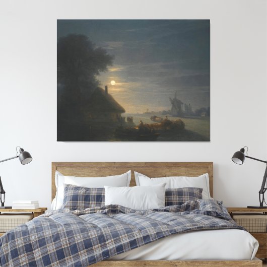Ivan Konstantinovich Aivazovsky - Twee schepen op Canvas Afdruk (Insitu (Slaapkamer))