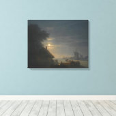 Ivan Konstantinovich Aivazovsky - Twee schepen op Canvas Afdruk (Insitu (Houten vloer))