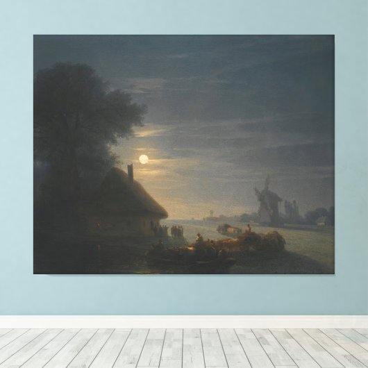 Ivan Konstantinovich Aivazovsky - Two Ships At Sea Canvas Afdruk (Insitu (Houten vloer))