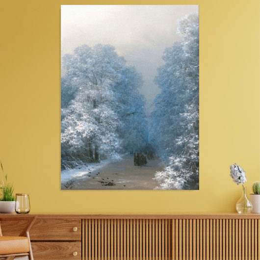 Ivan Konstantinovich Aivazovsky - Winter Landscape Canvas Afdruk (Insitu (Woonkamer))