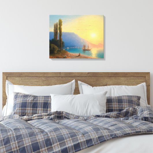 Ivan Konstantinovich Aivazovsky - Zonsondergang bo Canvas Afdruk (Insitu (Slaapkamer))