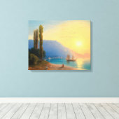 Ivan Konstantinovich Aivazovsky - Zonsondergang bo Canvas Afdruk (Insitu (Houten vloer))