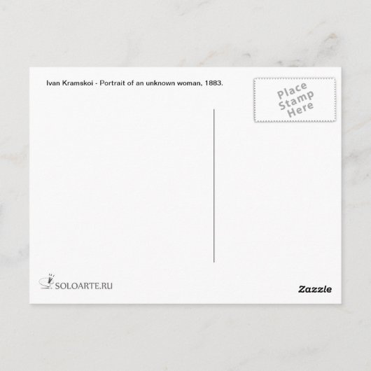 Ivan Kramskoi - Portret van een onbekende vrouw Briefkaart (Achterkant)