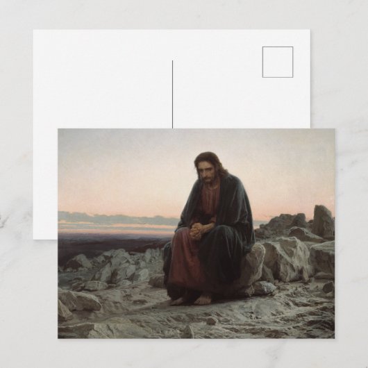 Ivan Kramskoy - Christus in de wilde natuur Briefkaart (Voorkant / Achterkant)