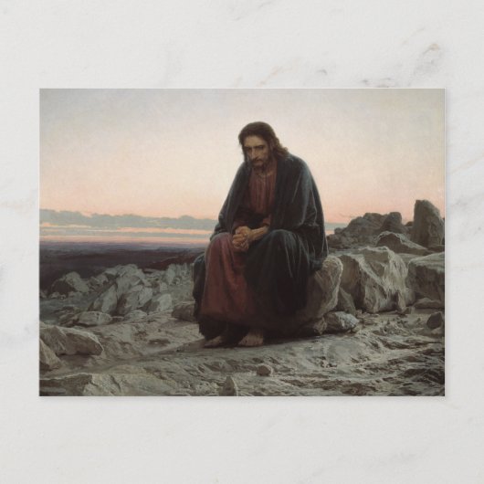 Ivan Kramskoy - Christus in de wilde natuur Briefkaart (Voorkant)