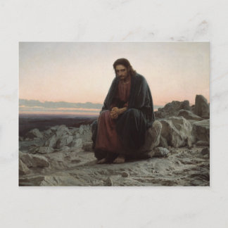 Ivan Kramskoy - Christus in de wilde natuur Briefkaart