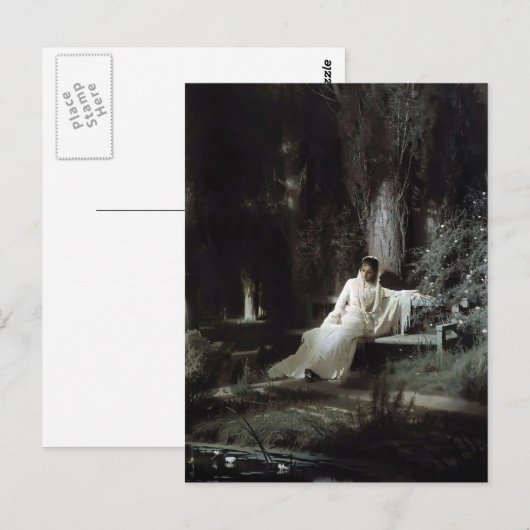 Ivan Kramskoy- Moonlit Night Briefkaart (Voorkant / Achterkant)