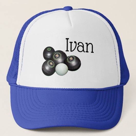 Ivan Name with Lawn Bowls Design, Truckers Pet (Voorkant)