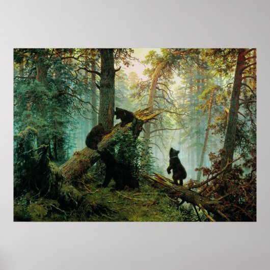 Ivan Shishkin - De ochtend in een pine Fores Poster (Voorkant)