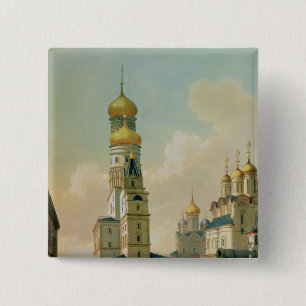 Ivan the Great Bell Tower in Moskou Vierkante Button 5,1 Cm