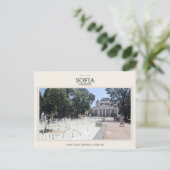 Ivan Vazov Theater en Fontein, Sofia Briefkaart (Staand voorkant)