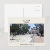 Ivan Vazov Theater en Fontein, Sofia Briefkaart (Voorkant / Achterkant)