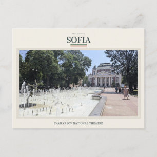 Ivan Vazov Theater en Fontein, Sofia Briefkaart
