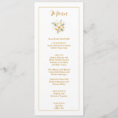 IVANA Elegant Geel & Wit Bloem Bruiloft Menu (Voorkant)