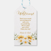 IVANA Elegante Gele & Witte Bloem Bruiloft Cadeaulabel (Voorkant)