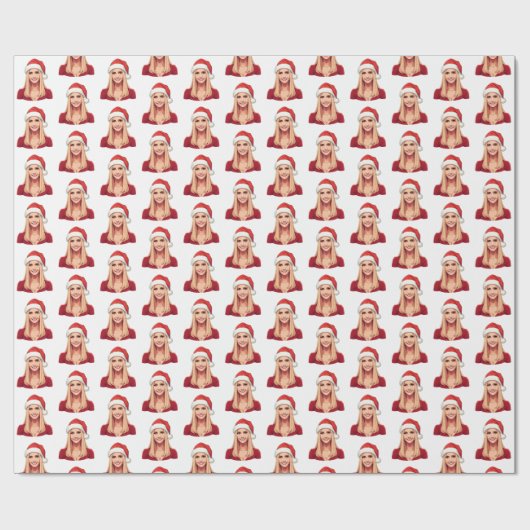 Ivanka Trump met kerstman Pet vrolijk kerstfeest Cadeaupapier (Vlak)