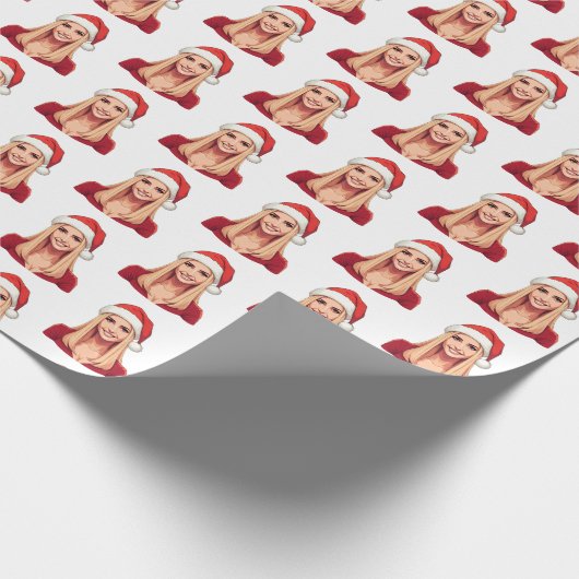 Ivanka Trump met kerstman Pet vrolijk kerstfeest Cadeaupapier (Hoek)