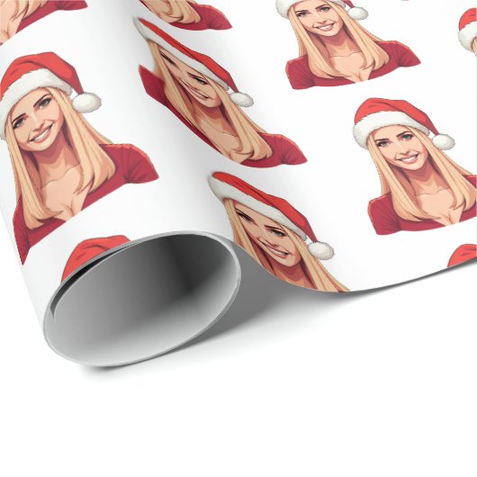 Ivanka Trump met kerstman Pet vrolijk kerstfeest Cadeaupapier (Rol Hoek)