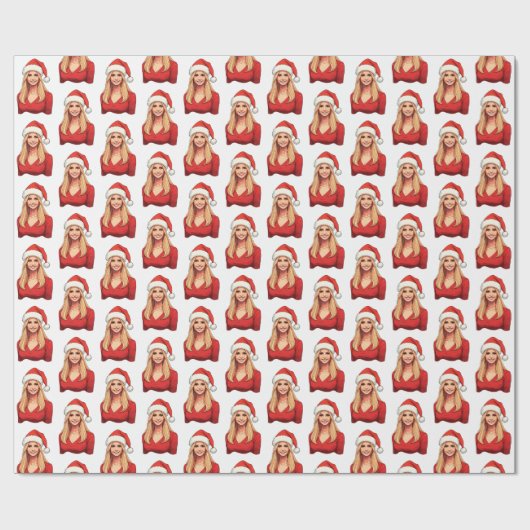 Ivanka Trump met kerstman Pet vrolijk kerstfeest Cadeaupapier (Vlak)
