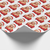 Ivanka Trump met kerstman Pet vrolijk kerstfeest Cadeaupapier (Hoek)