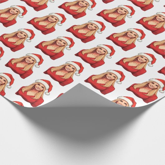 Ivanka Trump met kerstman Pet vrolijk kerstfeest Cadeaupapier (Hoek)