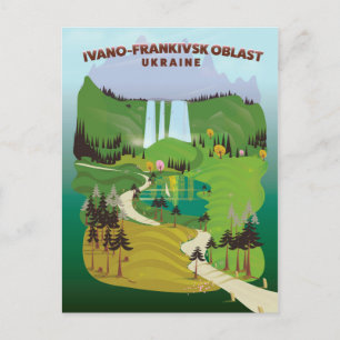 Ivano-Frankivsk Oblast Oekraïne reisposter Briefkaart