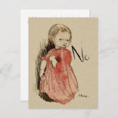 Ivar Arosenius Lillan Defiant meisje zegt nee Briefkaart (Voorkant / Achterkant)
