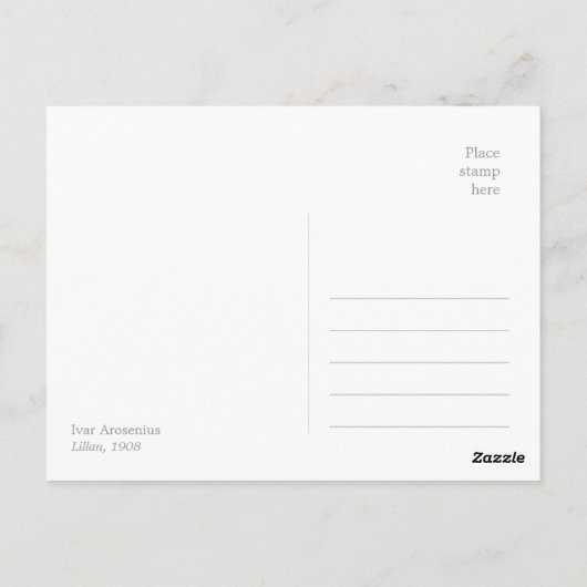 Ivar Arosenius Lillan Defiant meisje zegt nee Briefkaart (Achterkant)