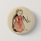 Ivar Arosenius Lillan Defiant meisje zegt nee Ronde Button 5,7 Cm (Voorkant)