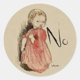 Ivar Arosenius Lillan Defiant meisje zegt nee Ronde Sticker