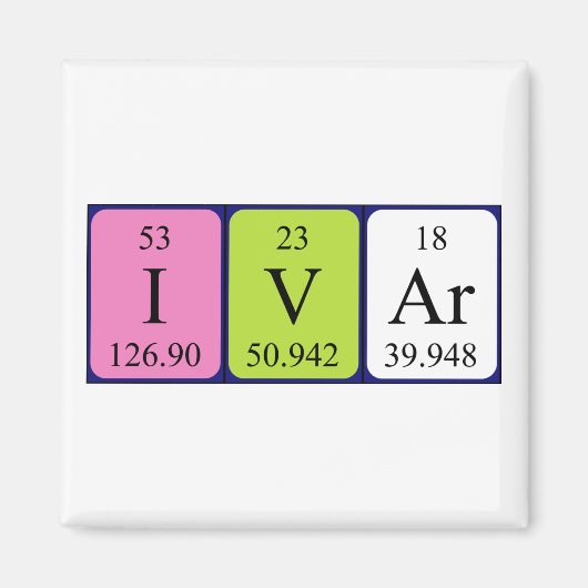 Ivar periodiek table name magnet (Voorkant)