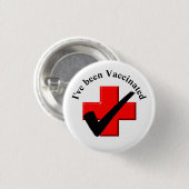 I've Been Vaccinated Check Button (Voorkant /achterkant)