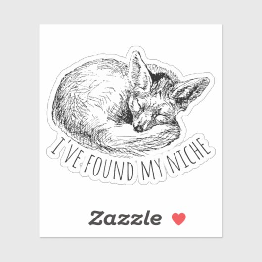 I've Found My Niche Cozy Napping Fox Sticker (Vel)