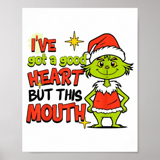 I've Got A Good Heart But This Mouth Funny Christm Poster (Voorkant)
