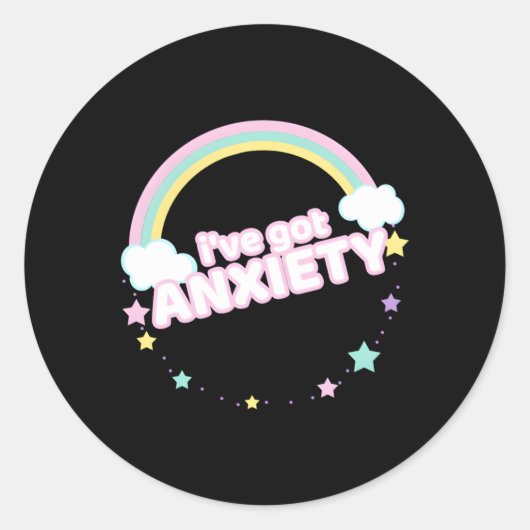 Ive Got Angst Regenboog Ik heb angst Ronde Sticker (Voorkant)