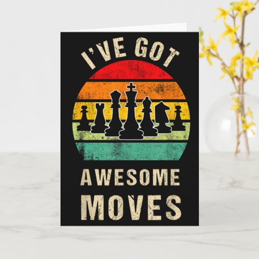 I've Got Awesome Moves Chess Player Funny Chess Pl Kaart (Gele Bloem)