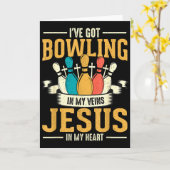 I've Got Bowling In My Veins Jesus In My Heart Kaart (Gele Bloem)