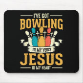 I've Got Bowling In My Veins Jesus In My Heart Muismat (Voorkant)
