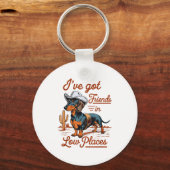 I've Got Friends In Low Places Funny Dachshund Wie Sleutelhanger (Voorkant)