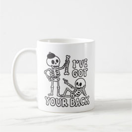 I've got your back funny skeleton koffiemok