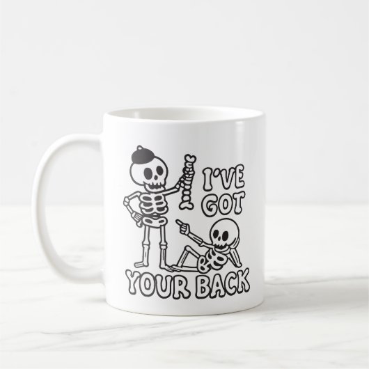 I've got your back funny skeleton koffiemok (Links)