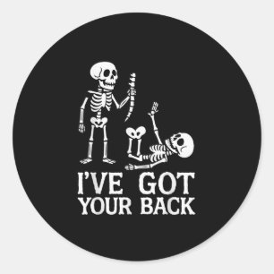 Ive Got Your Back Halloween skeletten kostuum Funn Ronde Sticker