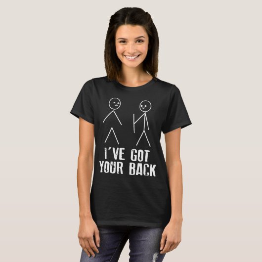 Ive Got Your Back stickmen matchstick mannen Grapp T-shirt (Voorkant volledig)