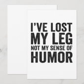 I've Lost my Legnot My Sense Of Humor Amputation Bedankkaart (Voorkant / Achterkant)