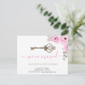  I've Moved Key Flowers New Address Announcement  Aankondigingskaart (Staand voorkant)