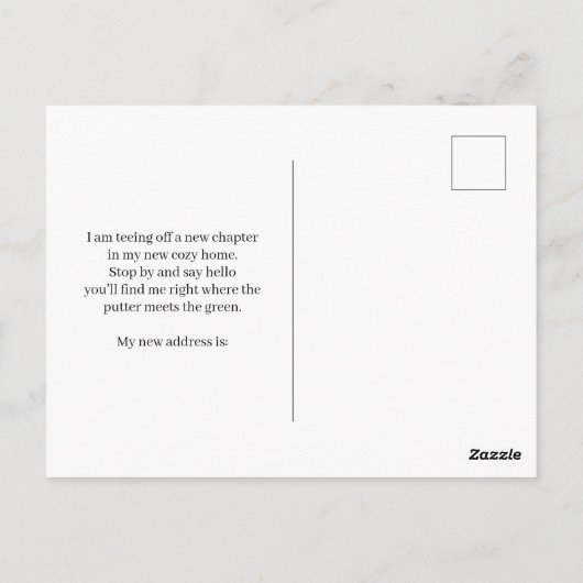 I've Moved Sunset Golf Course Pink Golf Cart  Briefkaart (Achterkant)